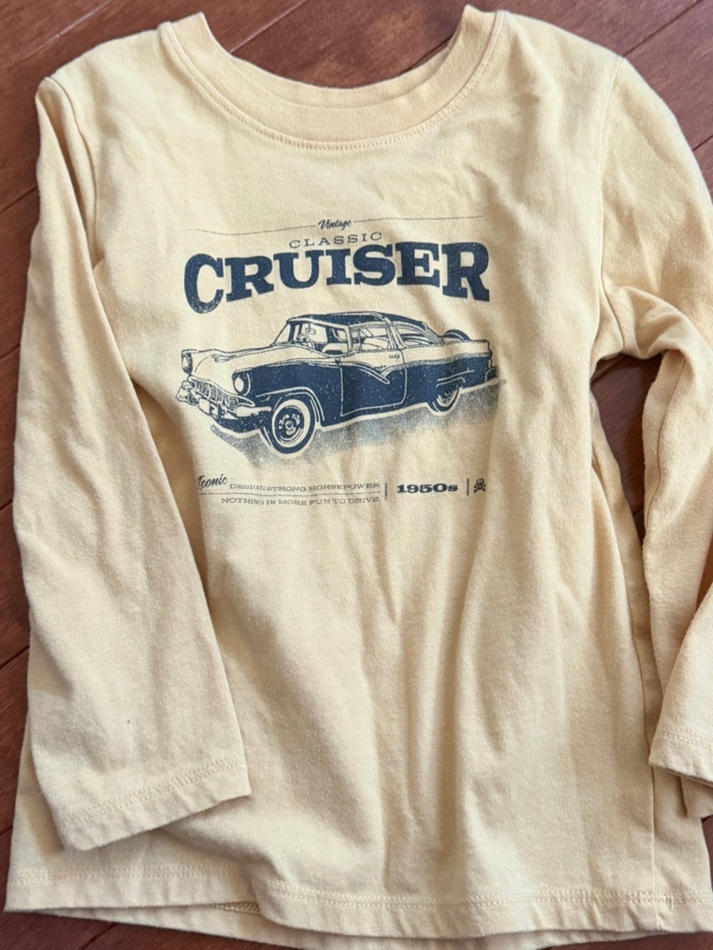 Cat & Jack Yellow Long Sleeve Tee with Cruiser Car Graphic
